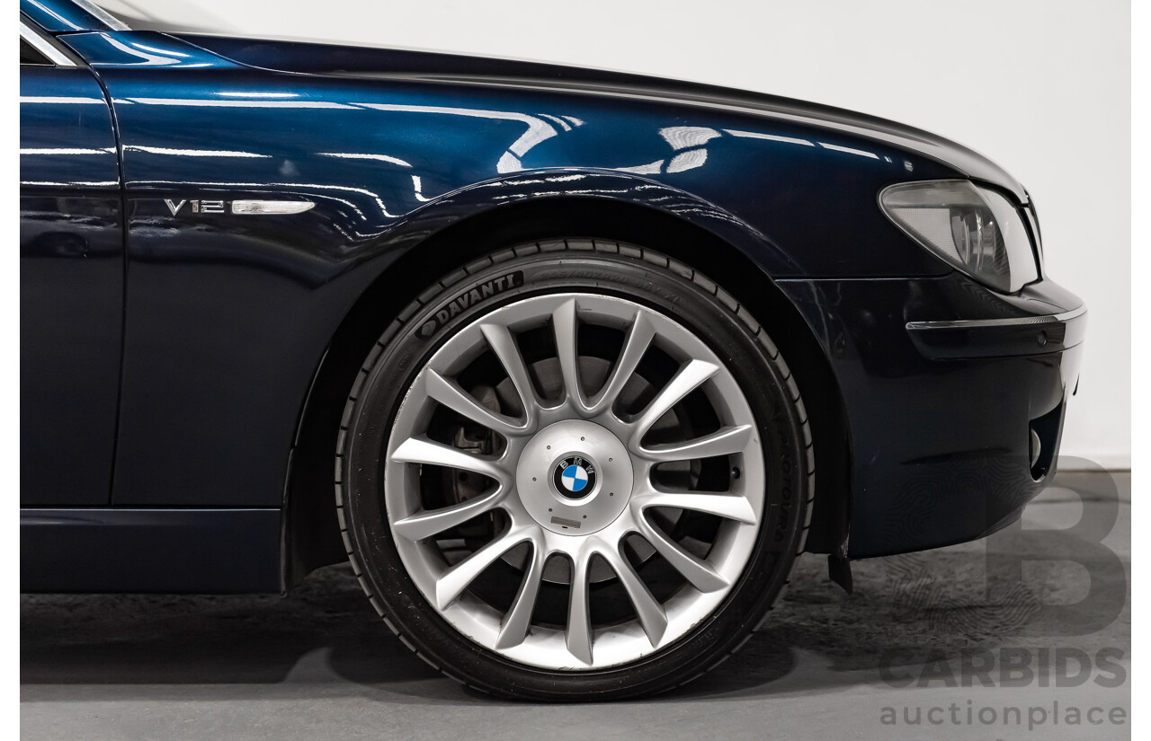 11/2006 BMW 760Li E65 MY06 4d Sedan Blue V12 6.0L