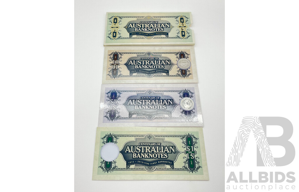 RAM Centenary of Australian Banknotes 1913-2013 Folders(3), Fifty Cent Lacking