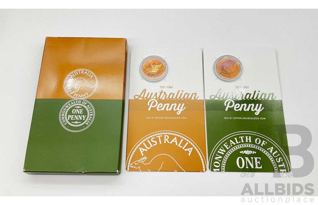 Australian RAM 1911-1964 Penny Two Coin Set