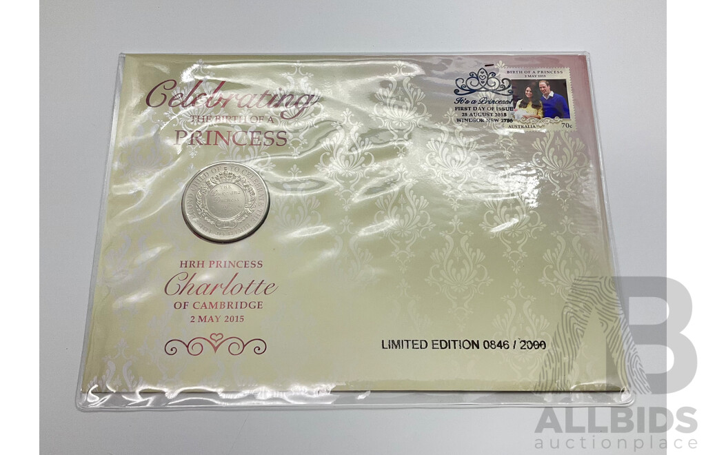 Australian 2015 Celabrating the Birth of a Princess Five Pound Coin Limited Edition PNC