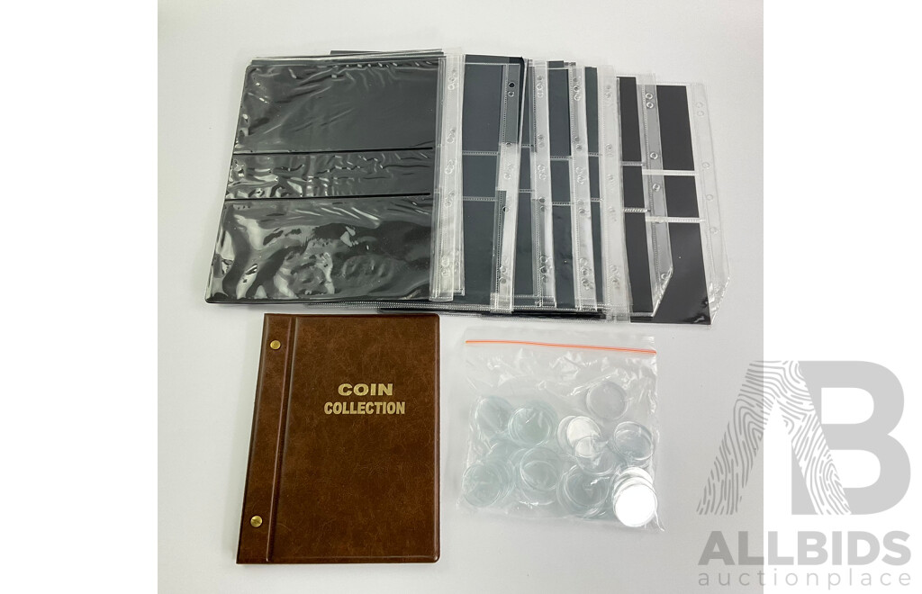 Collection of Coin and Bank Note Display Sleeves and Capsules