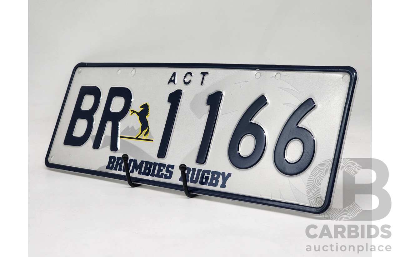 Brumbies ACT Number Plates - BR 1166