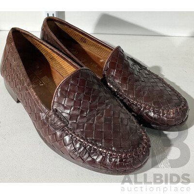 Pair of Cheaney Mens Woven Leather Loafers