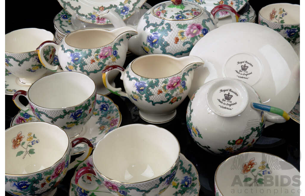 Vintage Royal Cauldon 37 PIece Tea Service in Victoria Pattern