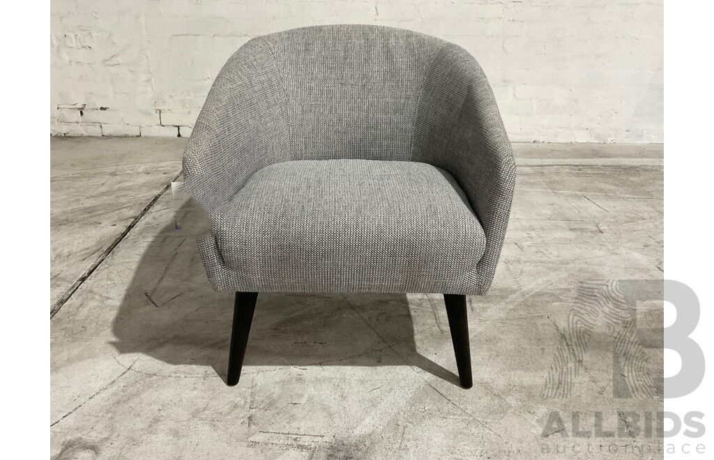 Coby Fabric Accent Armchair - Cloud with Walnut Legs - ORP $1,669