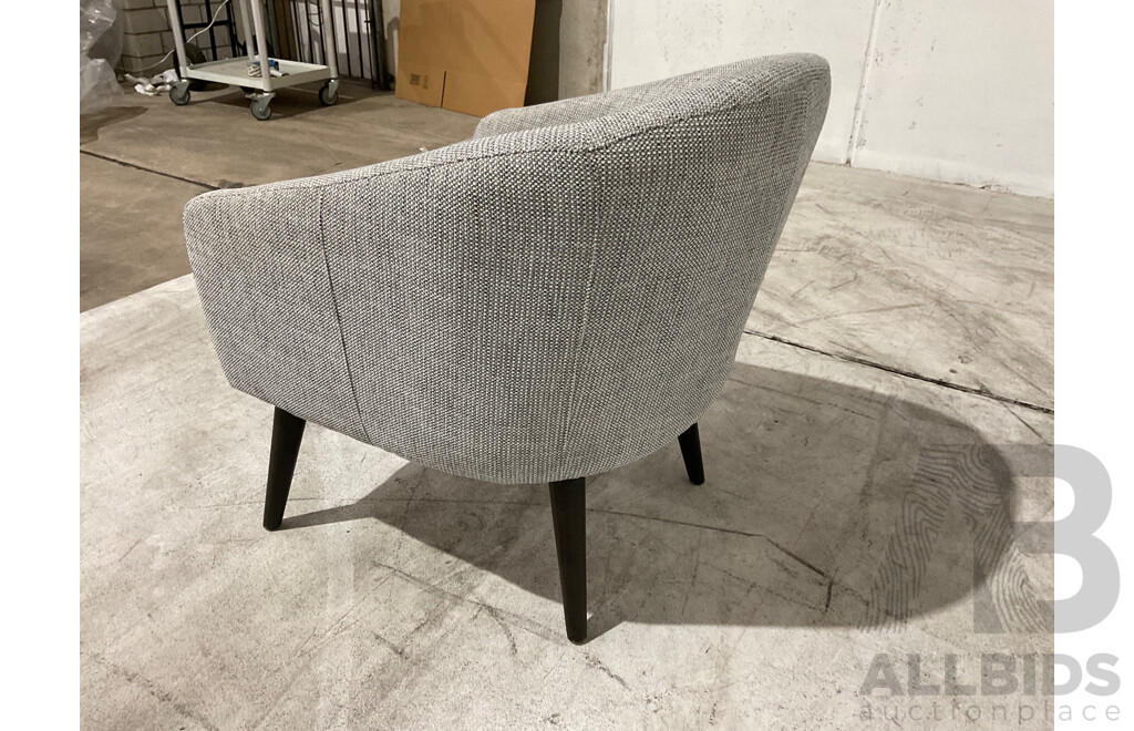 Coby Fabric Accent Armchair - Cloud with Walnut Legs - ORP $1,669