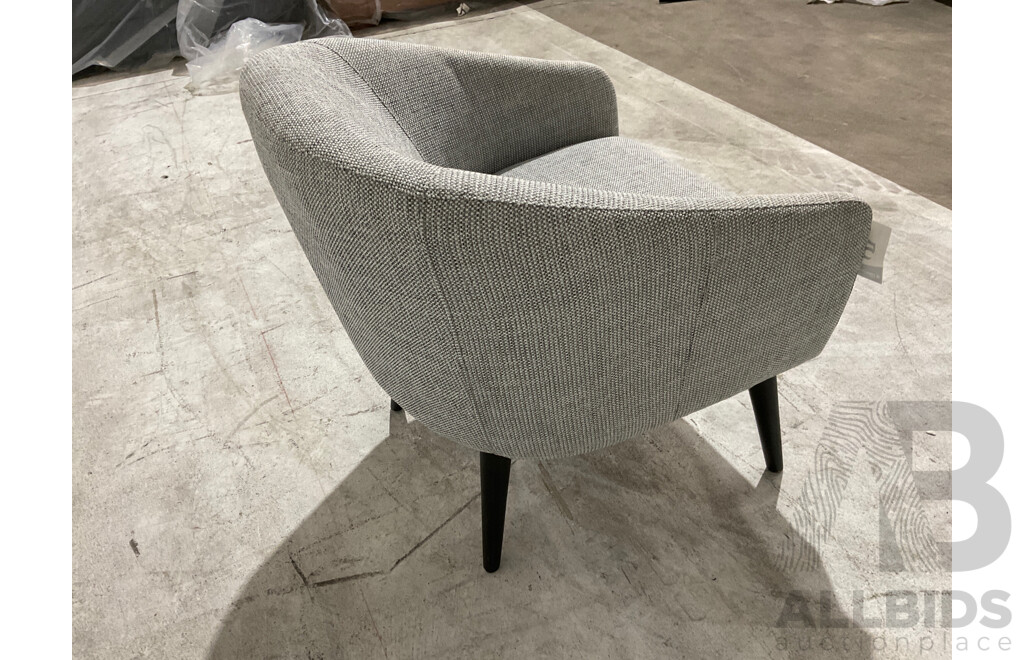 Coby Fabric Accent Armchair - Cloud with Walnut Legs - ORP $1,669