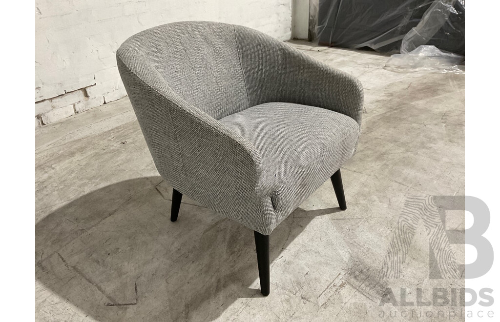 Coby Fabric Accent Armchair - Cloud with Walnut Legs - ORP $1,669