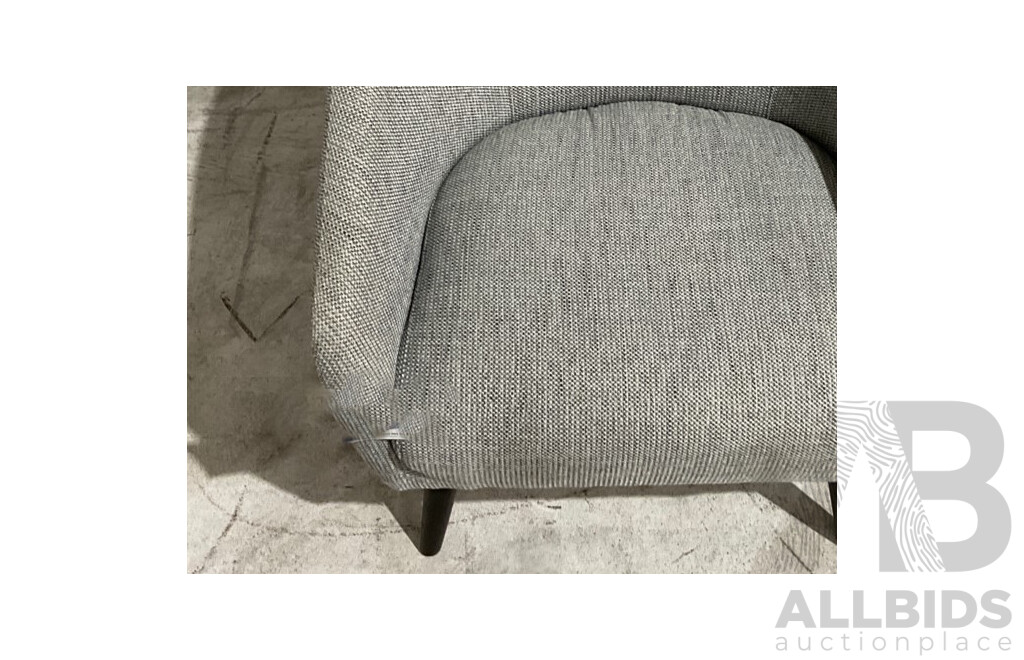 Coby Fabric Accent Armchair - Cloud with Walnut Legs - ORP $1,669