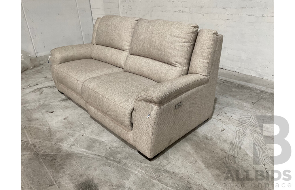 Carlton 2.5 Seat Fabric Electric Modular Recliner, Birch - ORP$2789