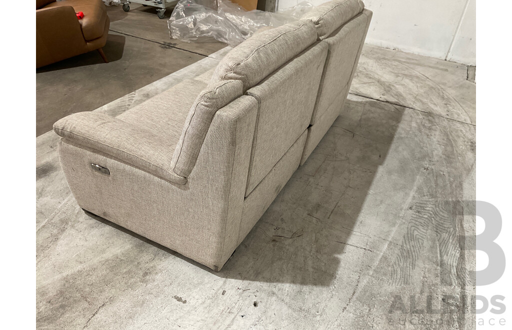 Carlton 2.5 Seat Fabric Electric Modular Recliner, Birch - ORP$2789