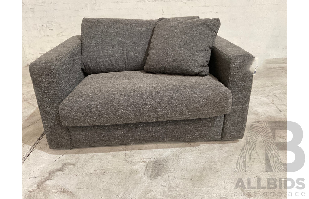 Oasis Fabric Sofa 1.5 Seat Cuddler Chair Graphite - ORP$2599
