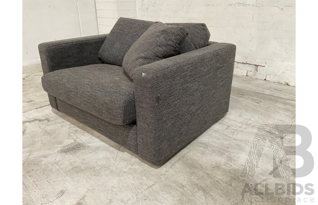 Oasis Fabric Sofa 1.5 Seat Cuddler Chair Graphite - ORP$2599