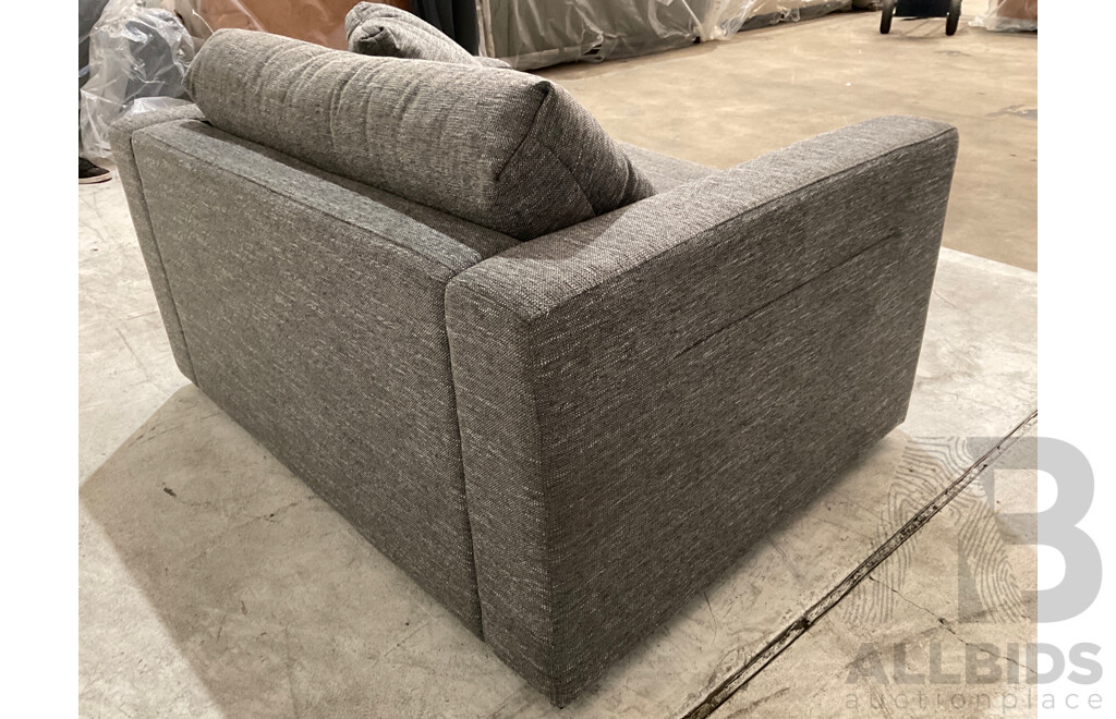 Oasis Fabric Sofa 1.5 Seat Cuddler Chair Graphite - ORP$2599