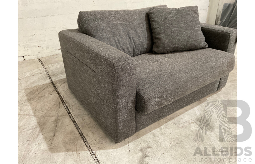 Oasis Fabric Sofa 1.5 Seat Cuddler Chair Graphite - ORP$2599
