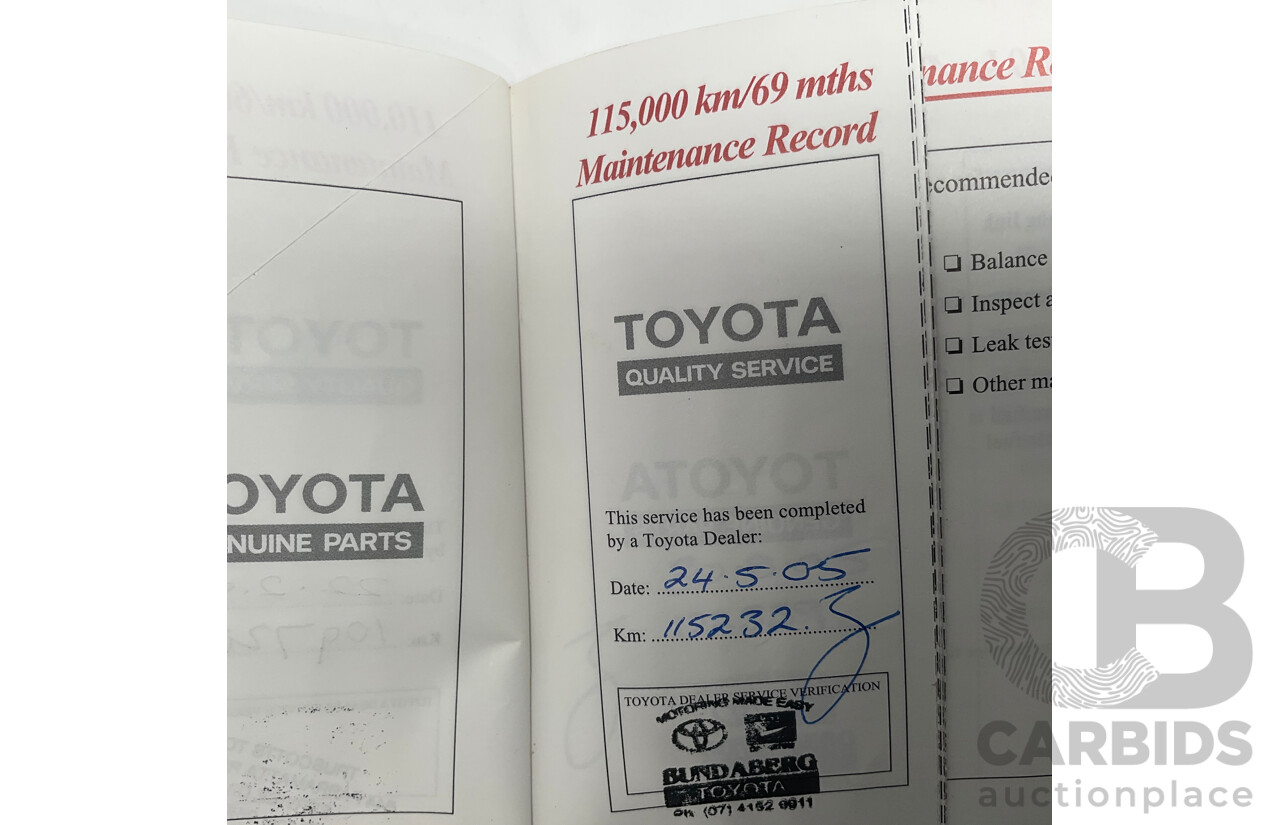 12/2000 Toyota Landcruiser GXL 100 Series (4x4) HDJ100R 4d Wagon Silver Turbo Diesel 1HD-FTE 4.2L