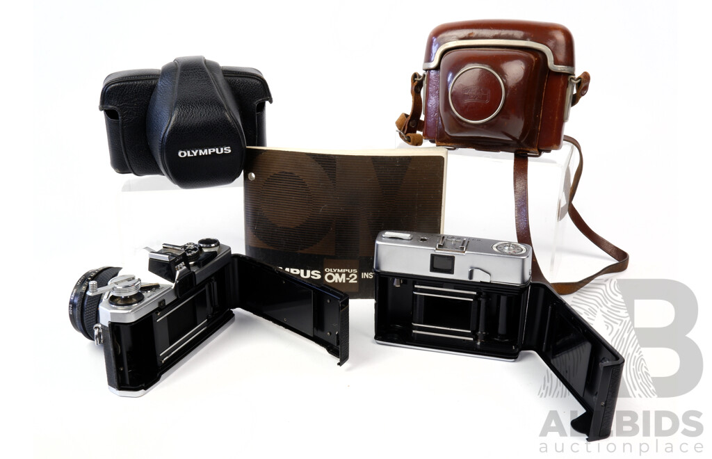 Collection of Vintage Cameras, Including Zeiss Ikon, Olympus and More