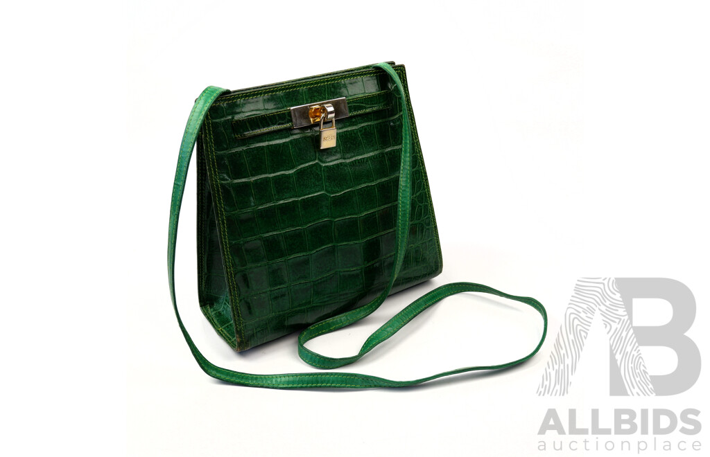 Vintage Italian Scepi Cowhide Leather Handbag