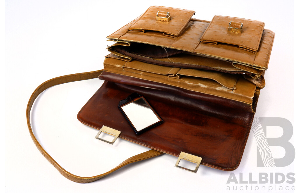Vintage Italian Sant 'Agostino Leather Handbag with Another Vintage Leather handbag