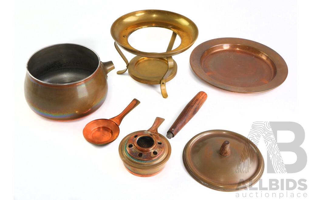 Vintage Copper Fondue Set