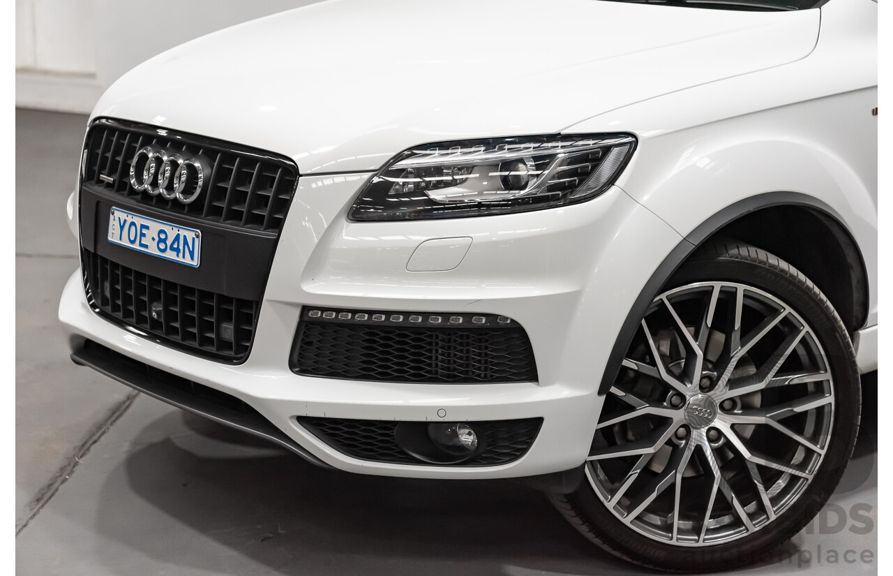 3/2014 Audi Q7 3.0 TDI Quattro (AWD) S-Line Package MY14 4d Wagon White Turbo Diesel V6 3.0L - 7 Seater