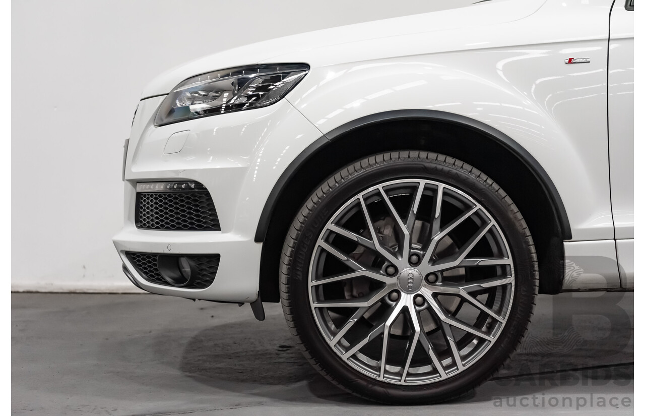 3/2014 Audi Q7 3.0 TDI Quattro (AWD) S-Line Package MY14 4d Wagon White Turbo Diesel V6 3.0L - 7 Seater