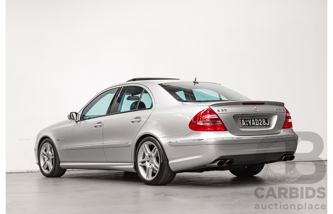 10/2004 Mercedes Benz E55 AMG W211 4d Sedan Brilliant Silver Metallic Supercharged V8 5.4L