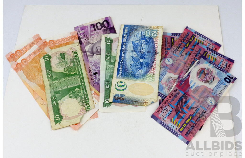 Collection of Bank Notes From Hong Kong and the Philippines