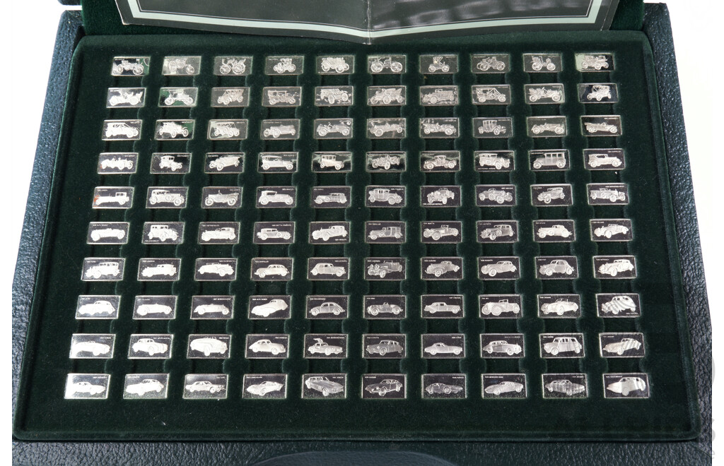 Franklin Mint 100 Greatest Cars Sterling Silver Miniature Ingot Collection (1975)
