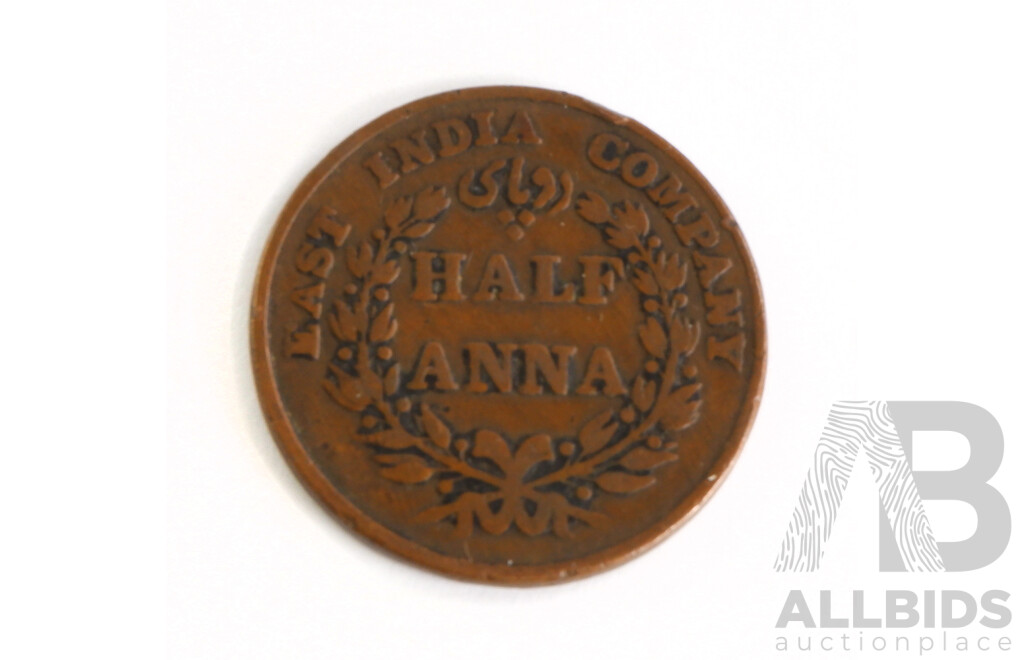 East India Company 1835 Half Anna