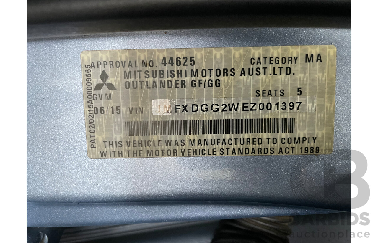 6/2015 Mitsubishi Outlander Aspire PHEV Hybrid ZJ MY14 4d Wagon Blue 2.0L