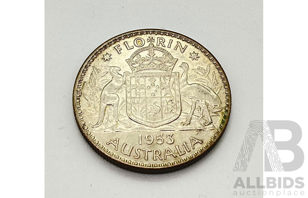 Australian Florin 1953 .500 Silver
