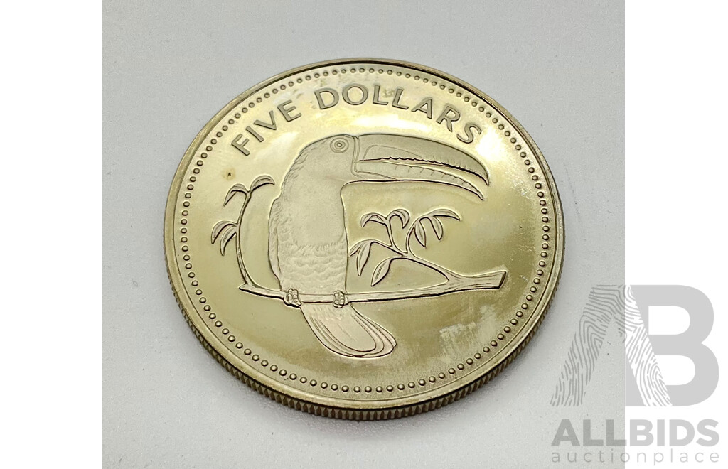 Belize 1975 Five Dollar Proof Coin