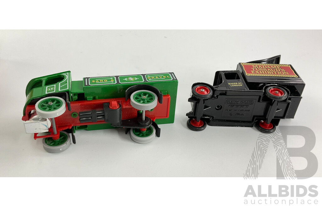 Three Matchbox Models of Yesteryear, Aust Post Collection PMG Truck and Days Gone Madame Tussauds Exhibition Truck