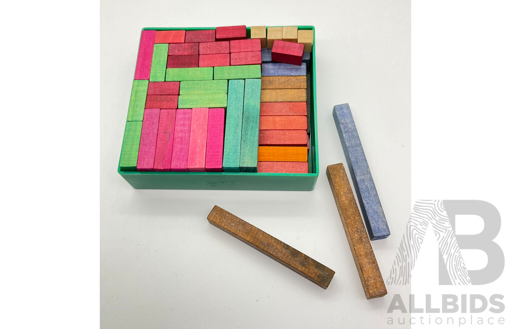 Vintage Woodland Australia Number Rods in Colour for Cuisenaire Mathematics
