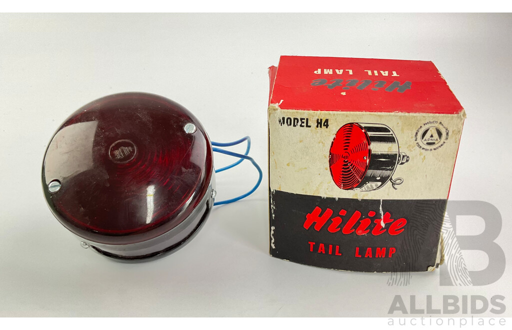 Vintage Hilite Tail Lamp, Model H4 in Original Box, Made in Australia