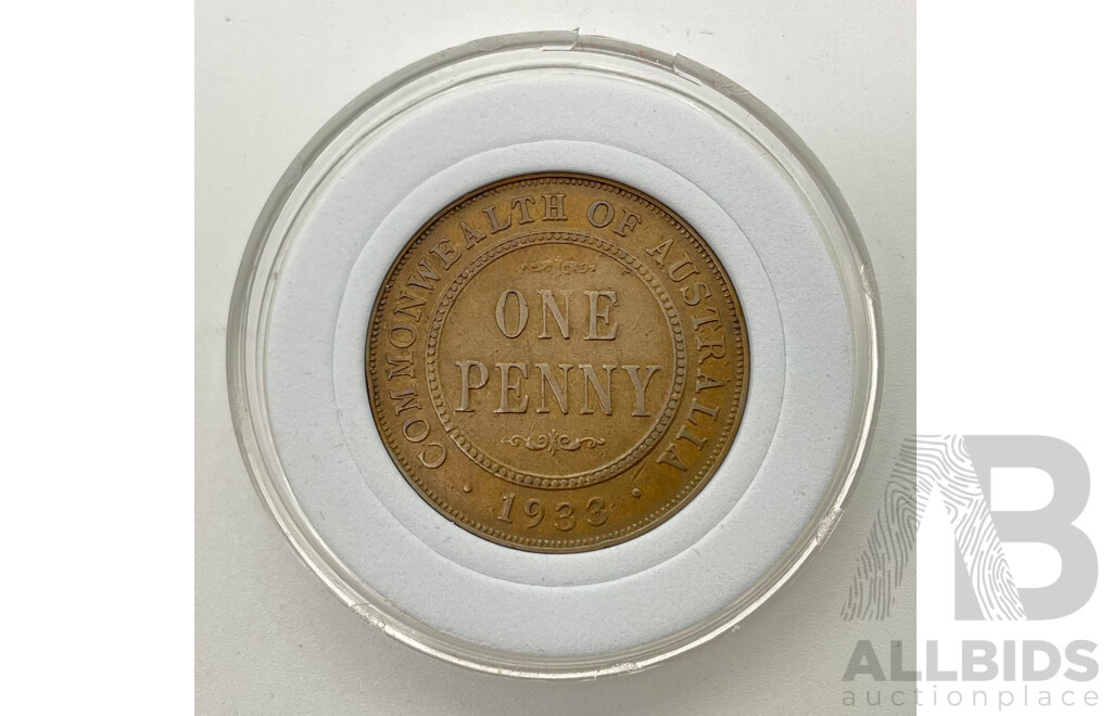 Australian 1932-33 Over Date Penny