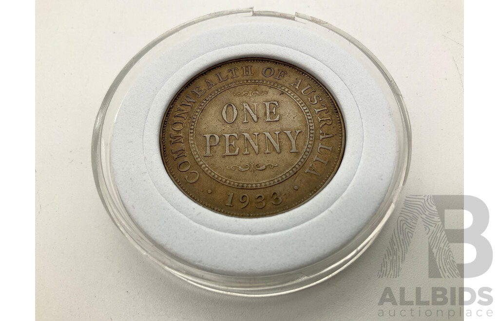 Australian 1932-33 Over Date Penny