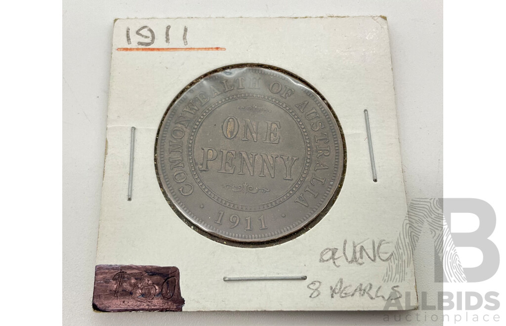 Australian 1911 E/F Penny - Eight Pearls