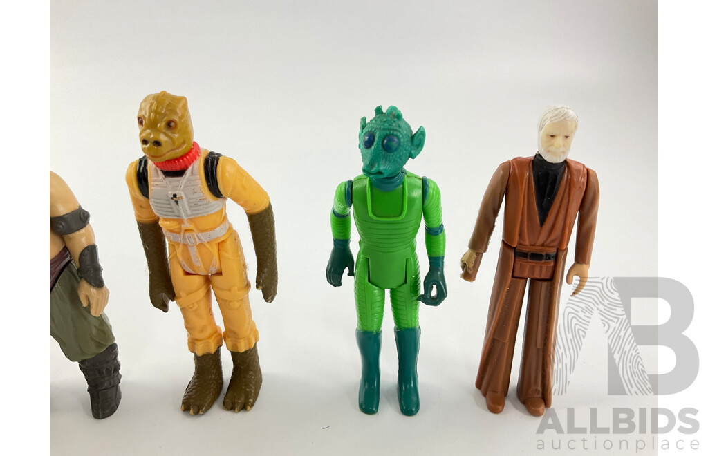 Collection of Late 1970's Early 1980's G.M.F.G.I and LFL Star Wars Figures Including Obi-Wan Kenobi, Bossk Bounty Hunter and More