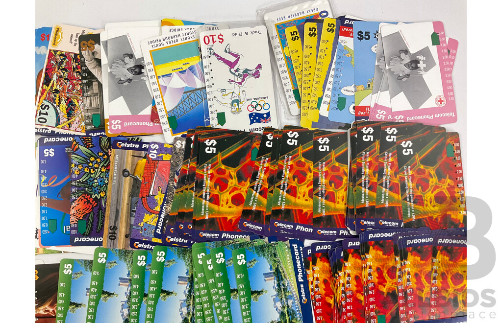 Collection of Australian Phonecards Including Sydney Opera House/Harbour Bridge, Sydney Festival 1996, Barcelona 1992, Sydney Olympics and More, Many Multiples