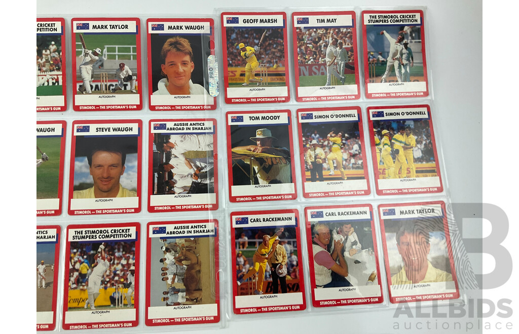 Vintage Scanlans, Buttercup and Stimorol Cricket Cards Including Imran Khan, David Boon, Curtley Ambrose, Vivian Richards, Greg Chapell, Wasim Akram and More