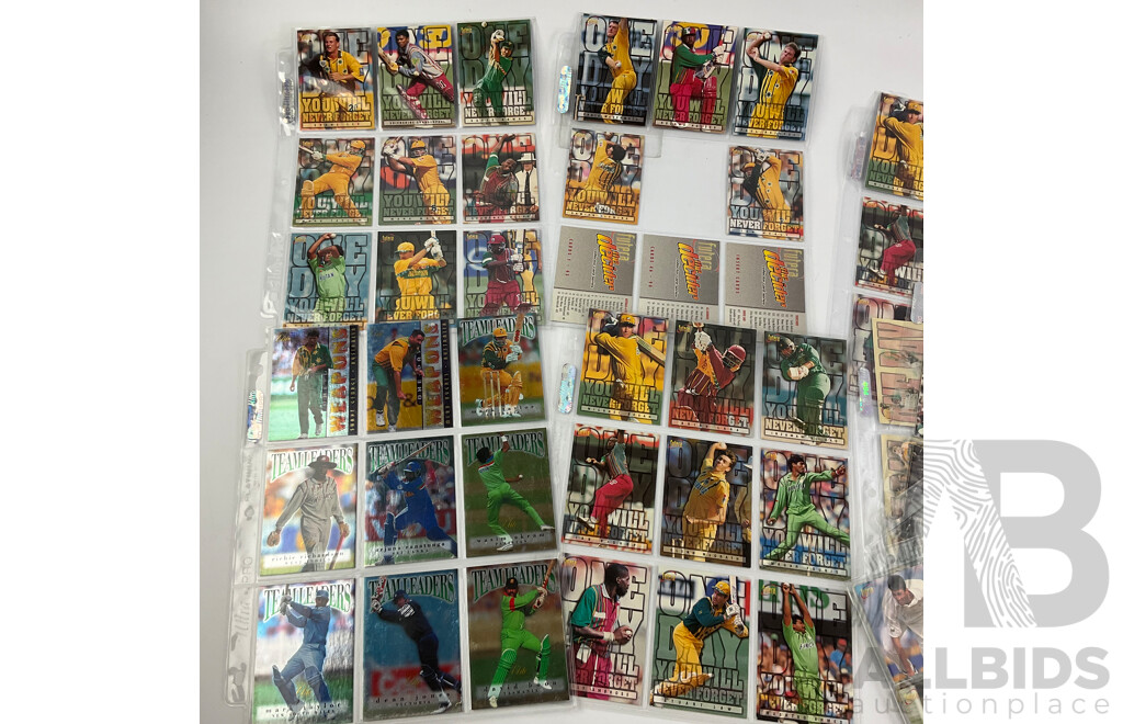 Collection of Futera Cricket Collector Cards Including Brian Lara, Shane Warne, Coutney Walsh, Ian Healy with Mixed AFL, Baseball and Basketball Cards