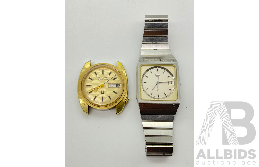 Vintage Bulova Accutron and Certina Q Wrist Watch, Swiss Made