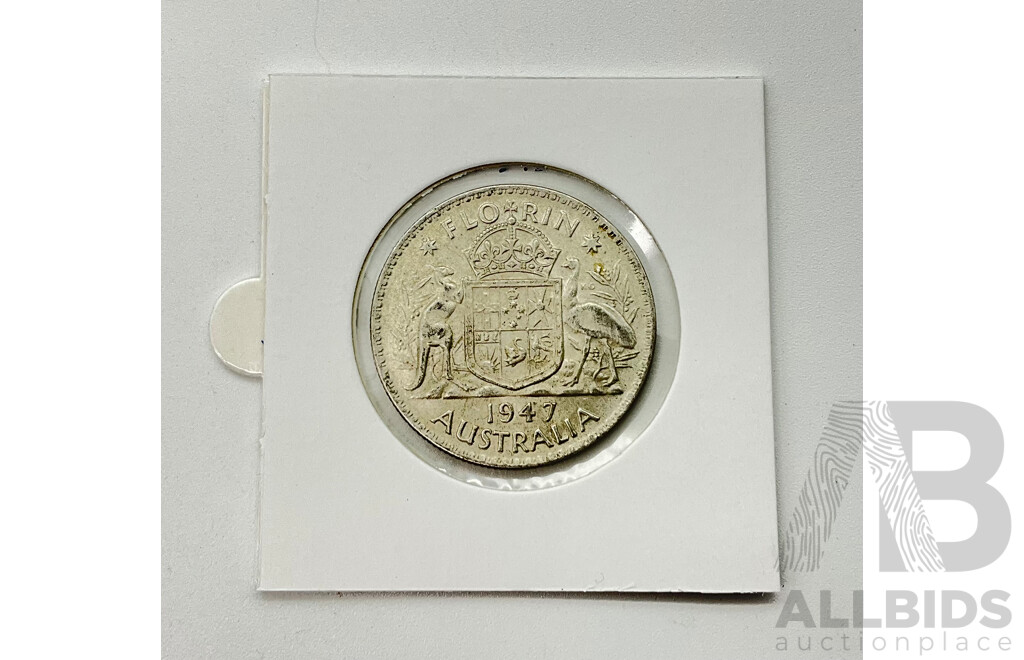 Australian 1947 Florin .500 Silver