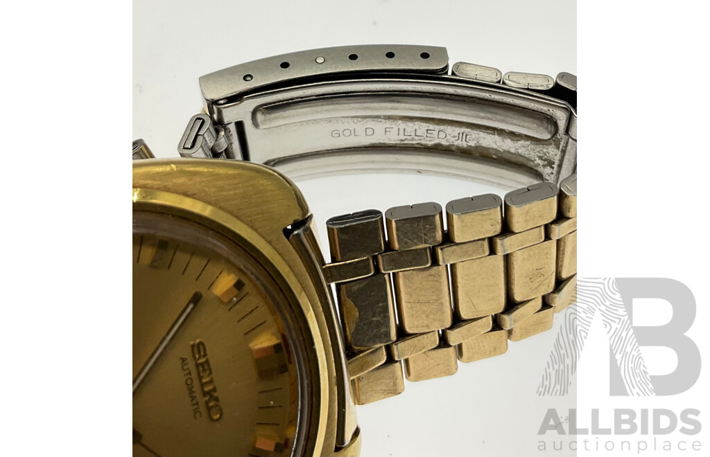 Seiko Automatic DX Twenty Five Jewels Wrist Watch with Date Function and Gold Filled Strap 6106-8600T