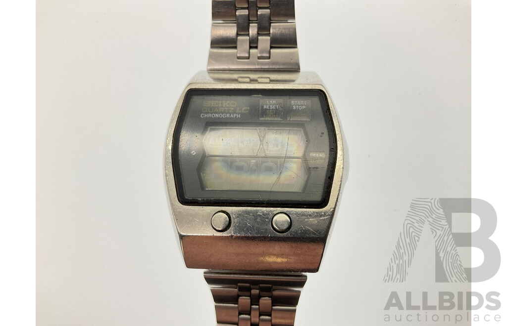 Collection of Vintage Watches for Parts or Restoration Including Seiko Five, Seiko Digital Chronograph, Racine