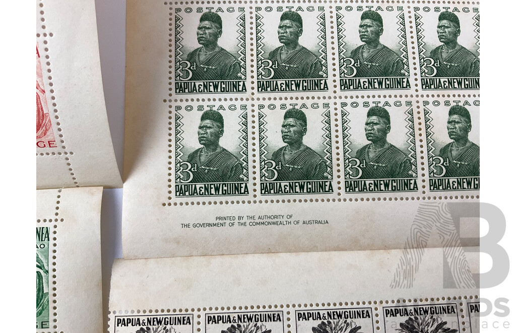 Papua New Guinea 1950's - 1960 Stamp Sheets and Blocks