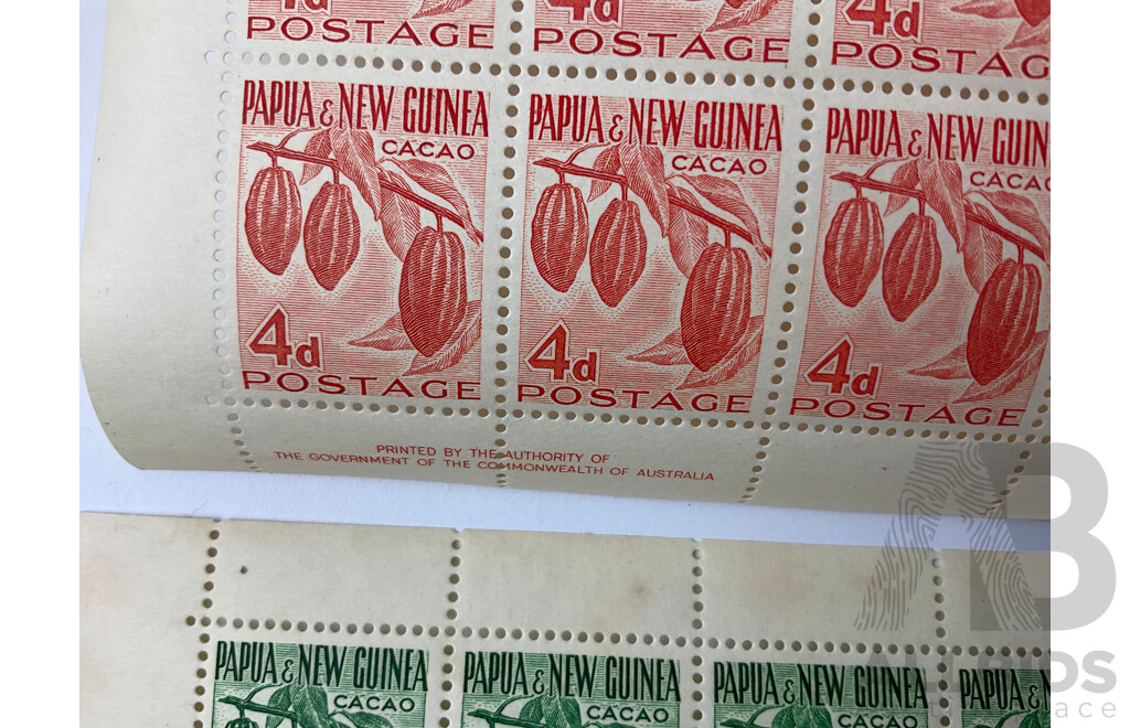 Papua New Guinea 1950's - 1960 Stamp Sheets and Blocks