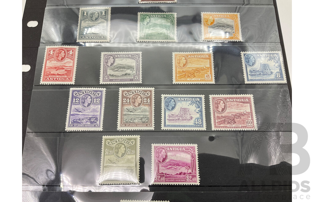 Antigua 1953 QE2 Coronation Mint Stamp Set